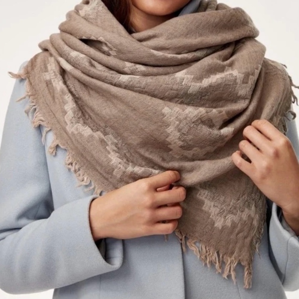 Wilfred Taupe Patterned Scarf